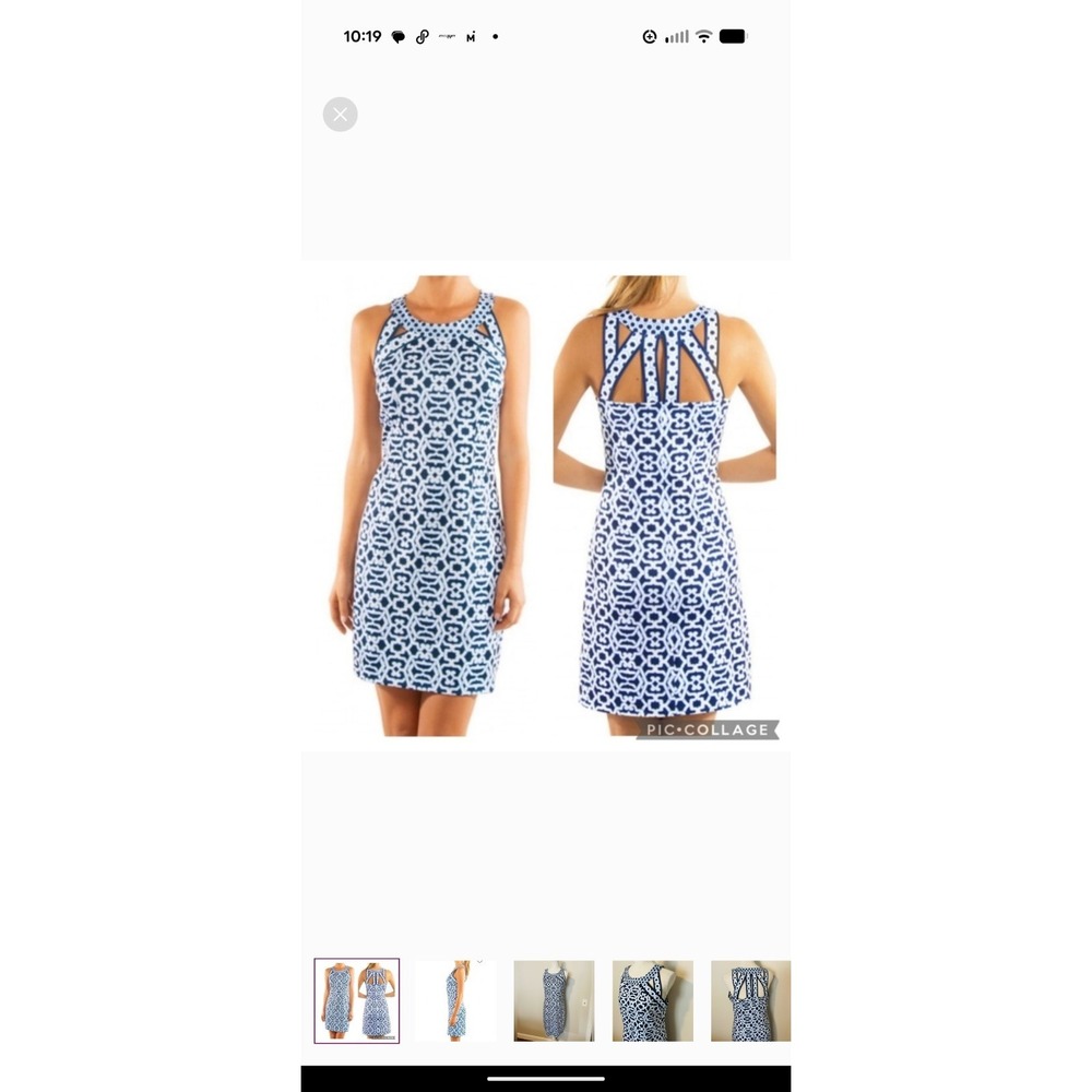 Gretchen Scott Isosceles Dress  Geometric Blue Rio Gio - Size XL